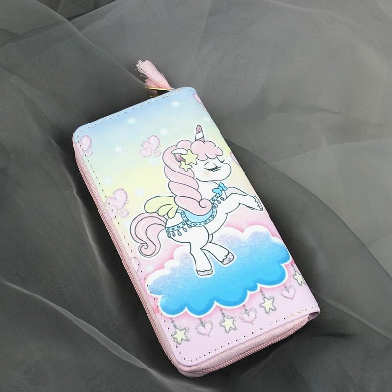 MayeBridge Cute Unicorn Purse Unicorn Zipper Wallet Long Clutch Bag PU Leather Purse For Girls Women (Pink unicorn 0102B) - Image 4